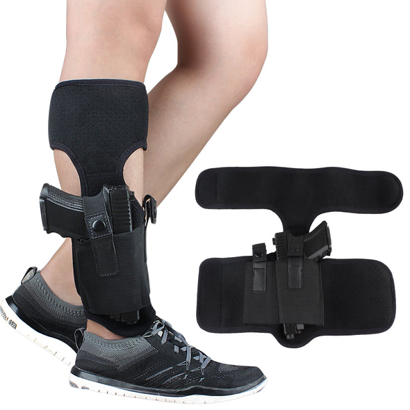 Kosibate Ankle Holster for Concealed Carry | Universal Leg Carry Gun Holster with Magazine Pouch Fits Ruger LCP 380 Glock 26 42 P938 S&W M&P Shield 9mm